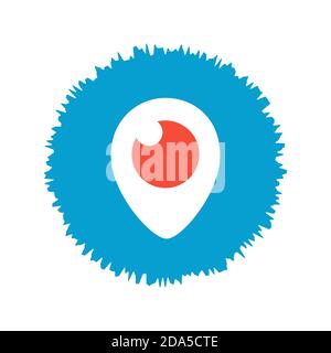 Logo Periscope. Periscope è fatto da Twitter. Periscope trasmissione video live al mondo, servizio di streaming video . Kharkiv, Ucraina - Ottobre, 2020 Foto Stock