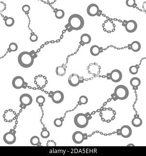 Polsini grigi in metallo senza cuciture modello isolato su sfondo bianco Foto Stock