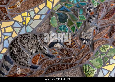 Tessere mosaico sul centro congressi Albuquerque di Cassandra Reid e apprendisti Foto Stock