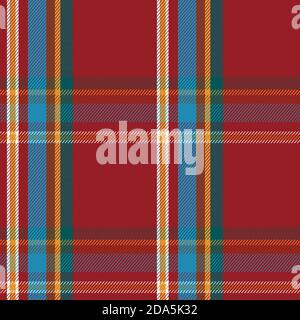 illustrazione vettoriale del motivo senza cuciture del controllo con motivo rosso tartan Illustrazione Vettoriale