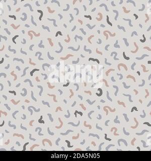 Tratti del pennello ondulati e roteati motivo senza cuciture. Illustrazione Vettoriale