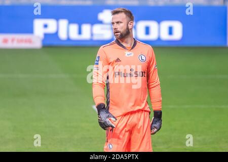 Artur Boruc di Legia visto in azione durante la partita della PKO Ekstraklasa League polacca tra Legia Warszawa e Lech Poznan al Marshal Jozef Pilsudski Legia Warsaw Municipal Stadium. (Punteggio finale; Legia Warszawa 2:1 Lech Poznan) Foto Stock