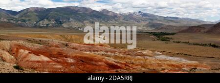 Montagne Altai. Valle Marte letom.Panorama Foto Stock
