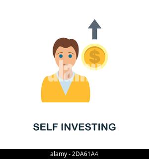 Icona di autoinvestimento. Elemento semplice dalla raccolta economica. Icona Creative Self Investing per web design, modelli, infografiche e altro ancora Illustrazione Vettoriale