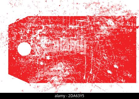 illustrazione timbro grunge vettoriale di etichetta prezzo rossa vuota. Illustrazione Vettoriale