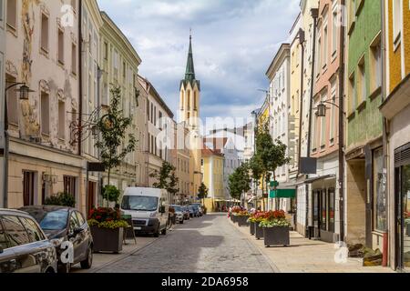 Impressione di Passau, una città della bassa Baviera in Germania Foto Stock