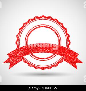 Timbro vettoriale senza testo. Grana gomma rossa . Illustrazione Vettoriale