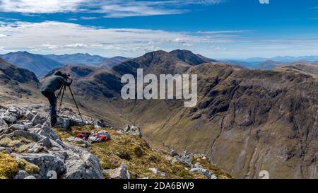 La maestosa catena montuosa Glencoe della Scozia Foto Stock