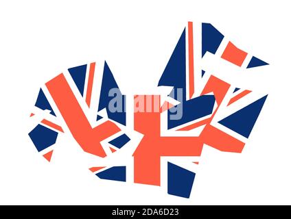 Distrutta Union Jack, Brexit Foto Stock