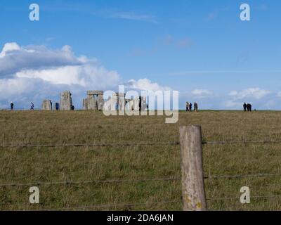Stonehenge. Salisbury, Inghilterra. Patrimonio dell'umanità dell'UNESCO, considerato il più sofisticato dal punto di vista architettonico del mondo.4,500 anni di storia. Foto Stock