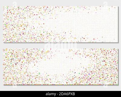 Illustrazione vettoriale colorata. Modello voucher regalo con punti colorati. Modello moderno. Illustrazione Vettoriale