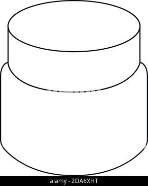 Vector line contenitore cosmetico per crema, polvere o gel Illustrazione Vettoriale