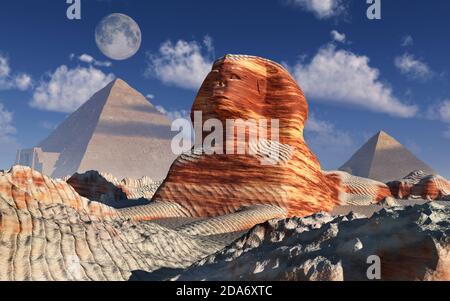 La Grande Sfinge di Giza Foto Stock
