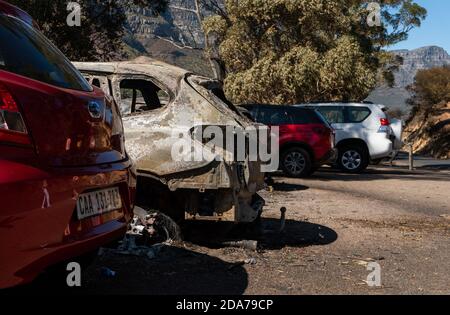 Auto noleggiata a seguito dei catastrofici incendi Foto Stock