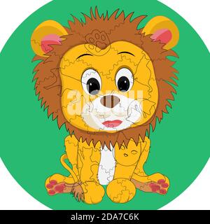 Un puzzle per bambini con sagome di gatti. Illustrazione Vettoriale