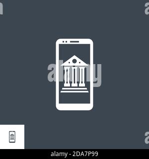 Mobile Banking relative vettore icona glyph. Illustrazione Vettoriale