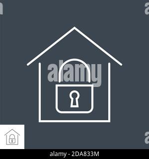 Icona della linea sottile del vettore correlato alla quarantena. Illustrazione Vettoriale