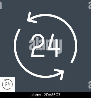 Aperto 24 ore su 24 Illustrazione Vettoriale