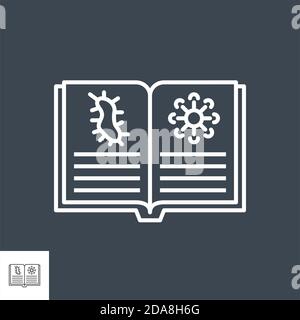 Conoscenza dell'icona della linea sottile del vettore correlato alla virologia. Illustrazione Vettoriale