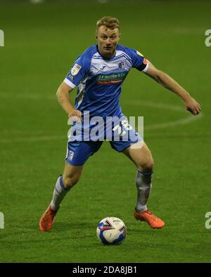 BARROW, INGHILTERRA. 10 NOVEMBRE Chris Taylor di Barrow durante la partita EFL Trophy tra Barrow e Accrington Stanley alla Holker Street, Barrow-in-Furness martedì 10 novembre 2020. (Credit: Mark Fletcher | MI News) Credit: MI News & Sport /Alamy Live News Foto Stock