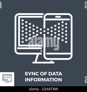 Icona Sincronizza linea di informazione dati Illustrazione Vettoriale