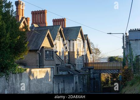 Glenmaroon House su Knockmaroon Hill, Chapelizod, Dublino, Irlanda. Costruito nel 1905 da Arthur Ernest Guinness la casa si trova su entrambi si Foto Stock