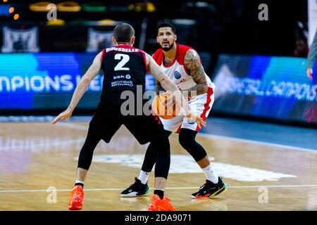 Bilbao, Paesi Baschi, SPAGNA. 10 Nov 2020. 11 novembre 2020, Bilbao, Paesi Baschi, SPAGNA: Durante la partita della Basketball Champions League tra Bilbao Basket e Brose Bamberg alla Miribilla Bilbao Arena. Credit: EDU del Fresno/ZUMA Wire/Alamy Live News Foto Stock