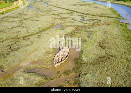 Leigh on Sea National Nature Reserve vista aerea delle paludi In Essex Foto Stock