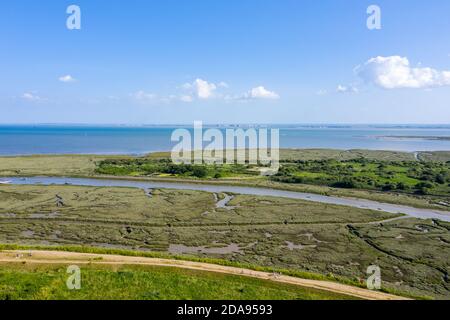 Leigh on Sea National Nature Reserve vista aerea delle paludi In Essex Foto Stock