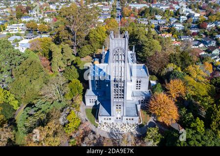 Cattedrale di Nelson, Nuova Zelanda, vista sul drone Foto Stock