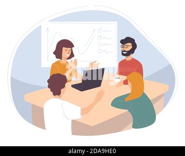 Seminario aziendale o riunione dei lavoratori aziendali Illustrazione Vettoriale