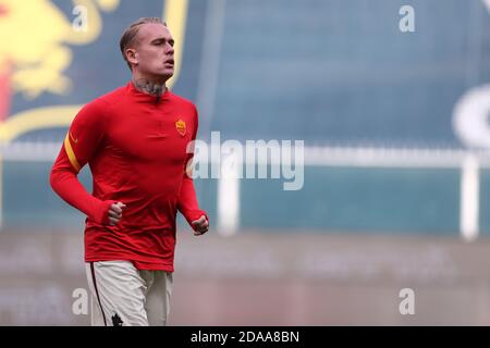 Genova, Italia. 8 novembre 2020. Rick Karsdorp di Roma durante la serie A match tra Genova CFC e come Roma. Foto Stock