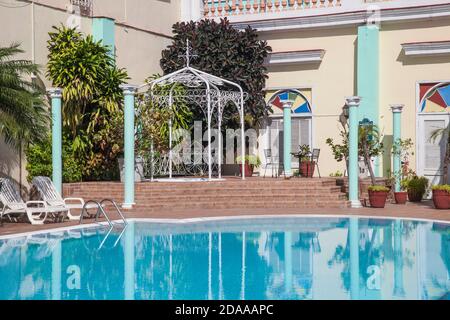 Cuba, Cienfuegos, piscina all'aperto presso il la Union Hotel Foto Stock