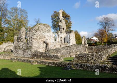 Il Priorato di nostra Signora di Thetford, un monastero medievale cluniaco, fondato 12 ° secolo. Unsharpened Foto Stock
