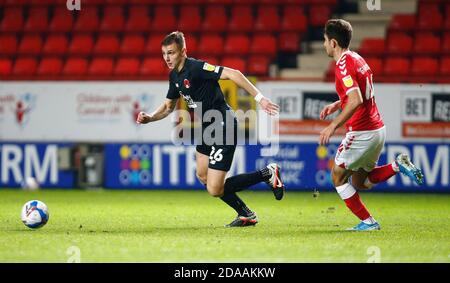 WOOLWICH, Regno Unito, 10 NOVEMBRE: Hector Kyprianou di Leyton Orient durante il Trofeo Papa John - Southern Group G tra Charlton Athletic e. Foto Stock