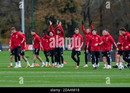 Cardiff, Galles, Regno Unito. 11 Nov 2020. Sessione di formazione in Galles presso il vale Resort l'11 novembre 2020. Credit: Lewis Mitchell/Alamy Live News Foto Stock