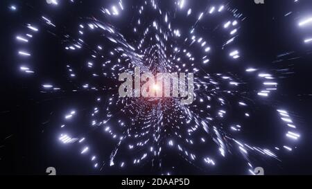 Sfondo sfondo sfondo 3d illustrazione incandescente particelle wormhole galassia Foto Stock