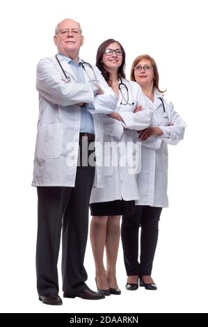 in piena crescita. diversi medici professionisti in piedi insieme Foto Stock