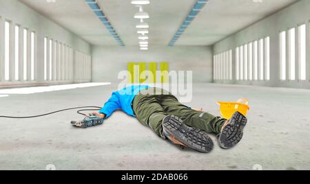 Immagine simbolica di un incidente sul luogo di lavoro Foto Stock