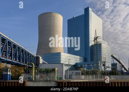 Datteln 4 centrale elettrica, ultima centrale a carbone da costruire, aperta 2020, Datteln, NRW, Germania Foto Stock