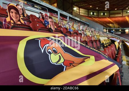 Bradford, Regno Unito. 10 Nov 2020. BRADFORD, INGHILTERRA. 10 NOVEMBRE Vista generale del campo di parata della Valle di Bradford City prima della partita del Trofeo EFL tra Bradford City e Oldham Athletic al Coral Windows Stadium di Bradford martedì 10 novembre 2020. (Credit: Eddie Garvey | Credit: MI News & Sport /Alamy Live News Foto Stock