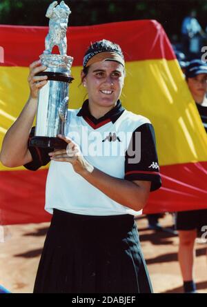 Tennista e allenatore spagnolo Conchita Martinez, anni '90 Foto Stock