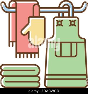 Biancheria da cucina colore RGB icona Illustrazione Vettoriale