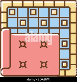 Icona colore RGB tappeti e tappeti Illustrazione Vettoriale