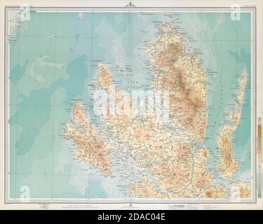 ISOLA DI SKYE NORD Trotternish Raasay Portree Talisker Distillery GRANDE 1895 mappa Foto Stock