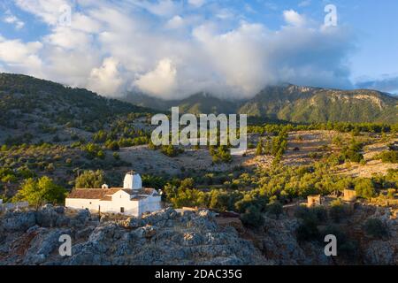 Chiesa dell'Arcangelo Michele alla gola di Aradena, Hora Sfakion, Creta Foto Stock