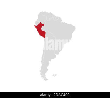 Perù su Sud America mappa vettore. Illustrazione vettoriale. Illustrazione Vettoriale