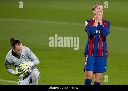 Barcellona, Spagna. 11 Nov 2020. Jenni Hermoso del FC Barcelona durante la partita Primera Iberdrola tra il FC Barcelona e l'Atletico de Madrid allo stadio Johan Cruyff di Barcellona, Spagna. Credit: David Ramirez/DAX/ZUMA Wire/Alamy Live News Foto Stock