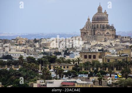 La Chiesa di San Giovanni Battista, o la rotonda di Xewkija a Gozo, Malta Foto Stock