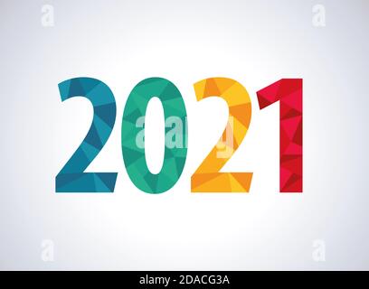 Felice anno nuovo 2021 illustrazione vettoriale Foto Stock